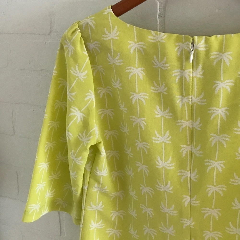Y2K Tropical Palm Tree Mini Dress Lime Green Jacob Resortwear Sz XS - Picture 3 of 9